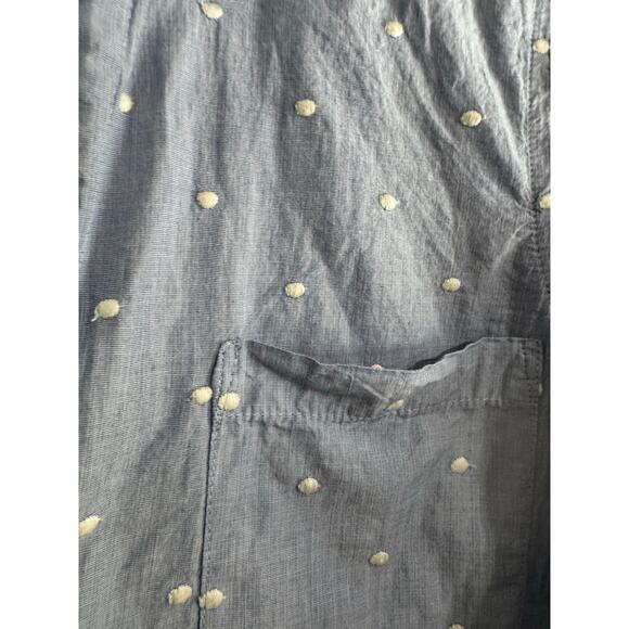 GAP Perfect Shirt Chambray White Polka Dots Size Small - Picture 2 of 5
